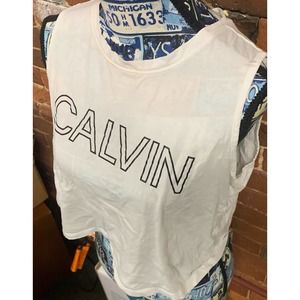 Calvin Klein white cropped tank